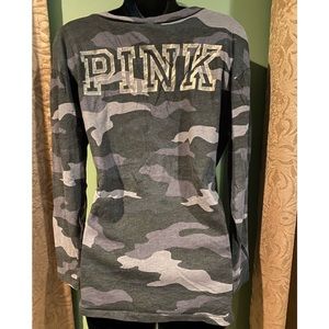 PINK Victoria’s Secret Tee Camo and Rose Gold